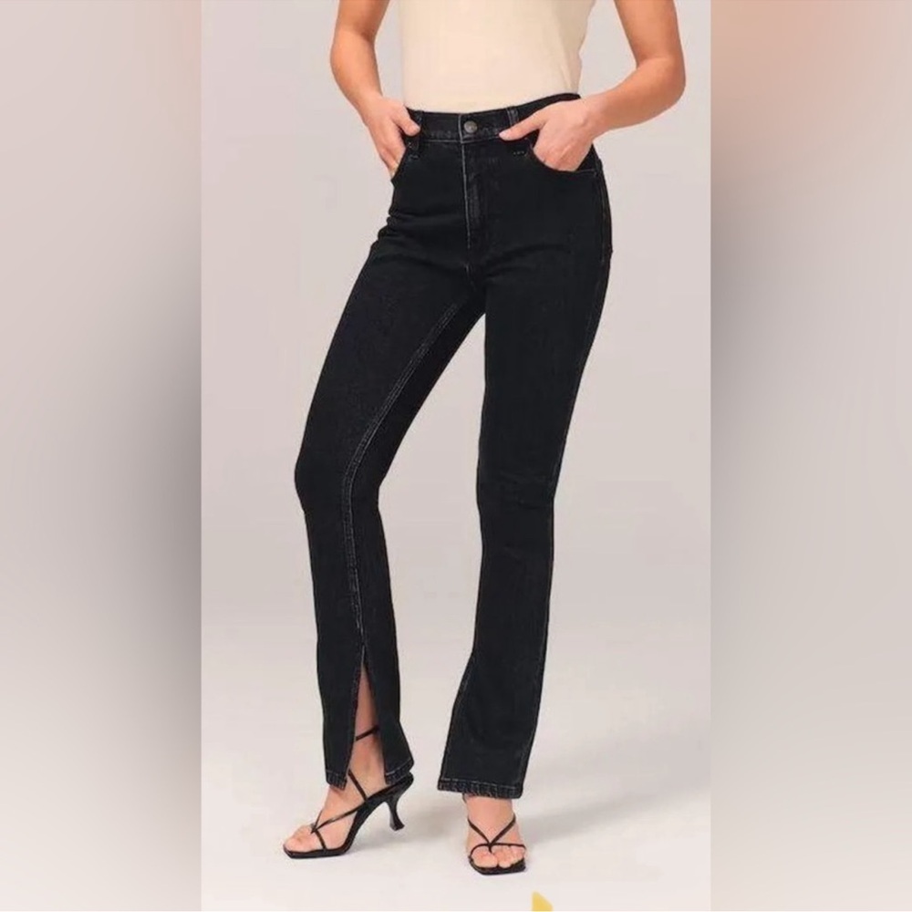 ABERCROMBIE CURVE LOVE VENT HEM JEANS - SIZE 31XL